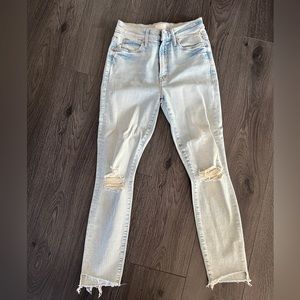 Mother denim stunner zip ankle step fray jeans size size 23